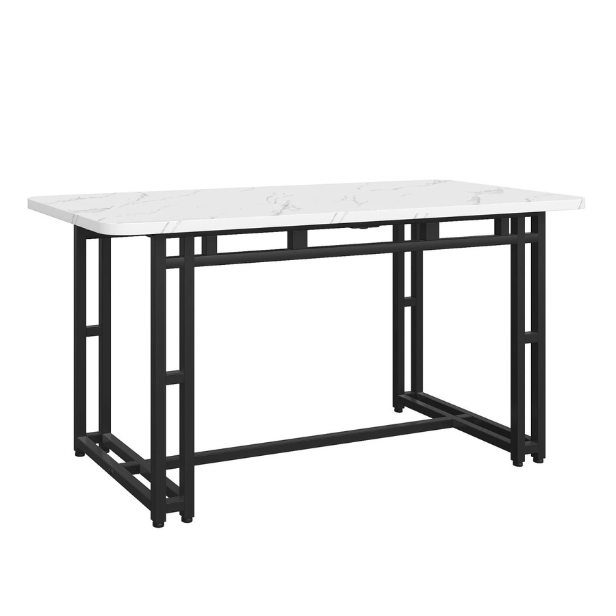 okwish Esstisch in modernem Design mit Metallgestell und MDF-Tischplatte, Schwarz/Weiß, B/T: 120 x 70 cm - Bild 2