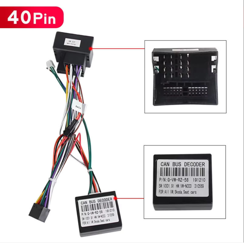 TomoStrong Android Radio Kabeladapter mit CANBUS BOX für Volkswagen Golf 5 6 Polo Passat Tiguan Jetta Touran und Skoda in Schwarz (VW-RZ-58) - Bild 2