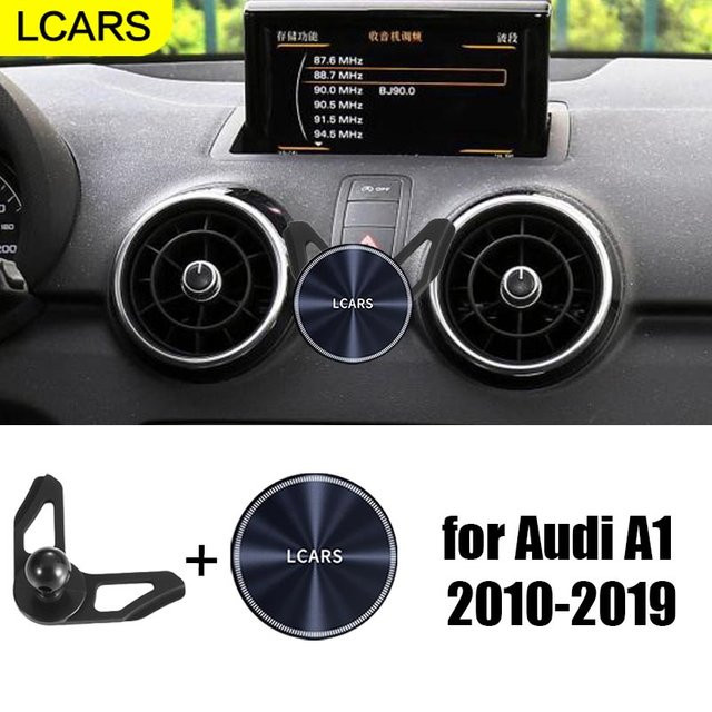 Magnetischer Handyhalter und Navigationshalterung für Audi A1 Modelle 2010-2019, schwarz, drehbar und fahrzeugmontiert - Bild 1