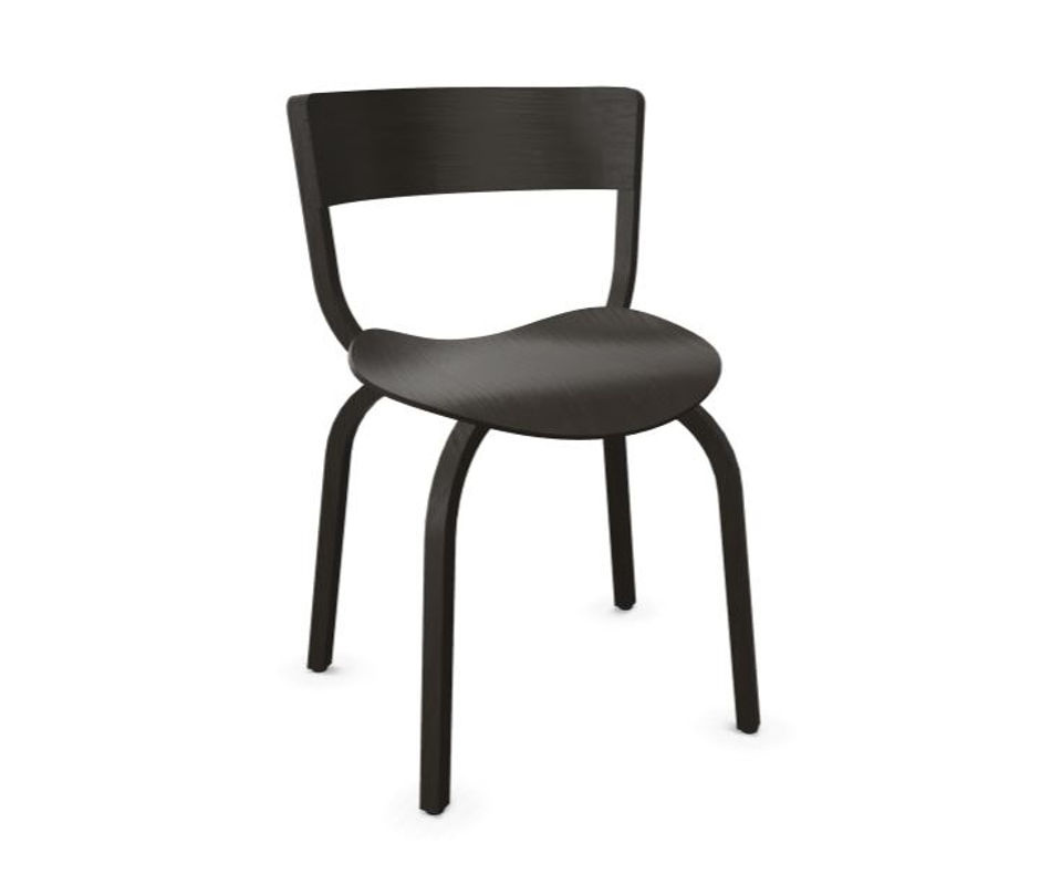 Thonet 404 Stuhl aus Holz in Schwarz Matt ohne Armlehnen - Bild 2
