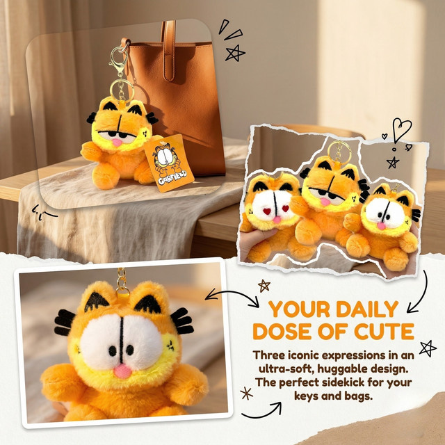 Garfield Plüsch-Schlüsselanhänger, 3 Styles, 11cm - Bild 1