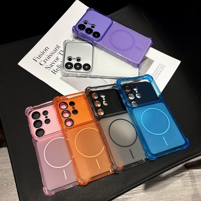 Samsung Magnetische Kamera-Schutzhülle für Samsung Galaxy S24 Ultra, S25 Ultra und S26 Ultra, Abnehmbare Folie, Matt Transparent und Beige - Bild 1
