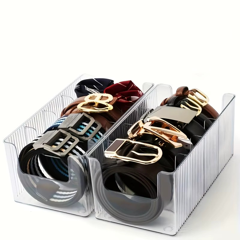 YOCITY Kosmetik-Aufbewahrungsbox aus Acryl in Transparent mit 3 herausnehmbaren Trennwänden und Lamellen-Design - Bild 6
