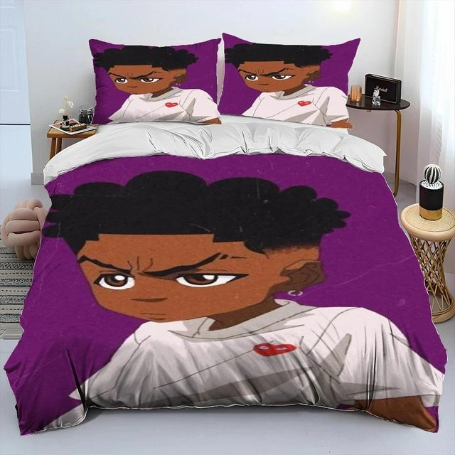 Hip Hop Rapper Legende Bettwäscheset aus Mikrofaser mit Kissenbezug, Farbe: Lila, B/H: 70 x 133 cm - Bild 1