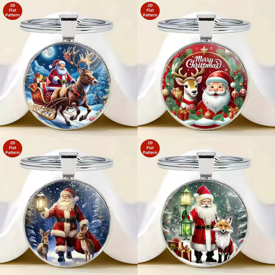 Noter Schlüsselanhänger, Weihnachtsanhänger, Runde Schnalle, Unisex - Bild 3