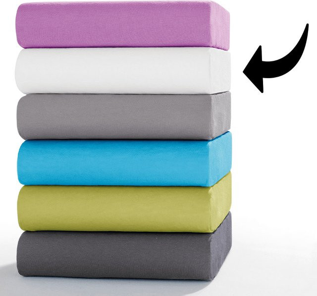 Dreamtex Premium-Jersey-Spannbetttuch aus Baumwolle, B/T/H: 140 x 160 x 200 cm - Bild 1