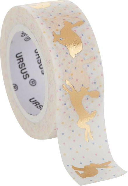URSUS Masking Tape Hasen in Gold und Weiß aus Papier für die Osterzeit - Bild 1
