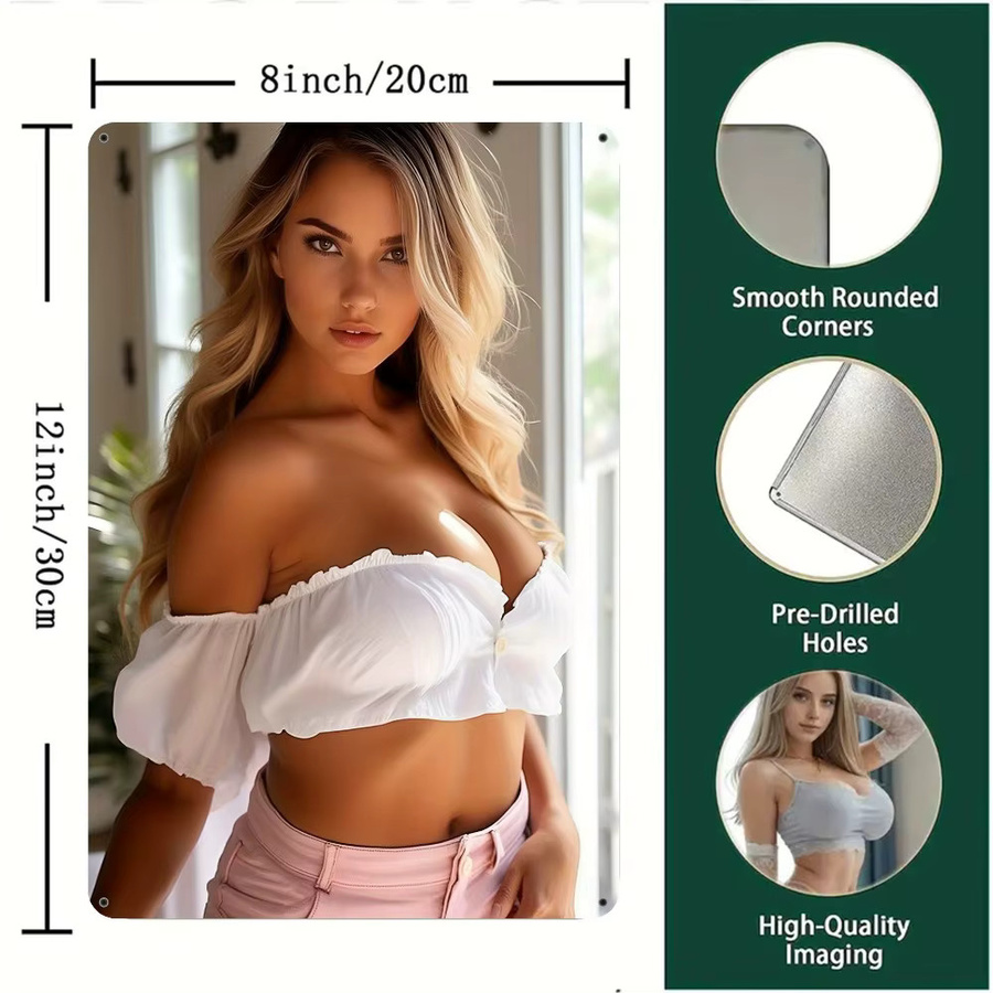 HELLOYOUNG Wanddekoration aus Eisenmetall mit Bikini-Frauenkunst für Innen und Außen - Bild 2