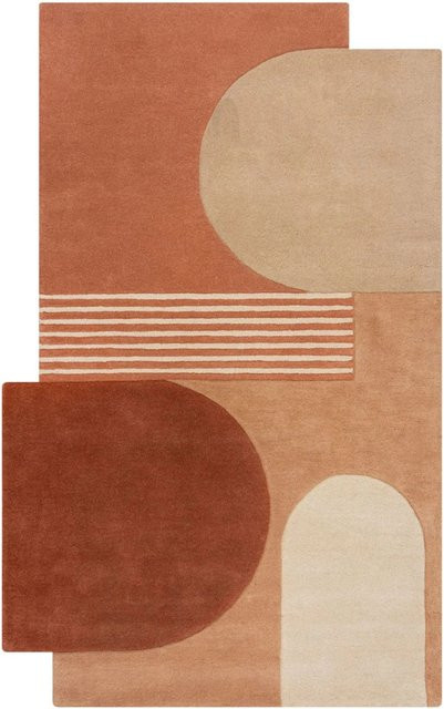Flair Rugs Wollteppich Lozenge in Terracotta und Orange, abstrakt und modern, B x T: 150 x 240 cm - Bild 1