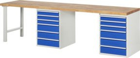 Rau Werkbank 7515A8 in Weiß mit 12 Schubladen, B/T/H: 300 x 70 x 84 cm - Bild 1