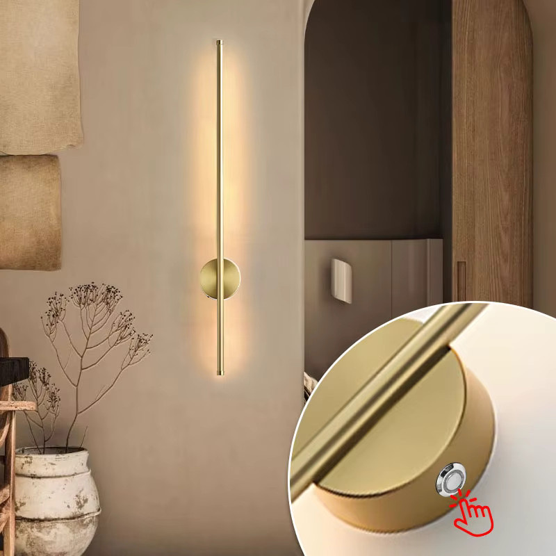 LEITELL LED-Wandleuchte mit 5200 mAh Akku, kabellose USB-Wandleuchte aus Metall, dimmbar mit Fernbedienung und Touch-Schalter, minimalistisches Design in Linear-Optik - Bild 3