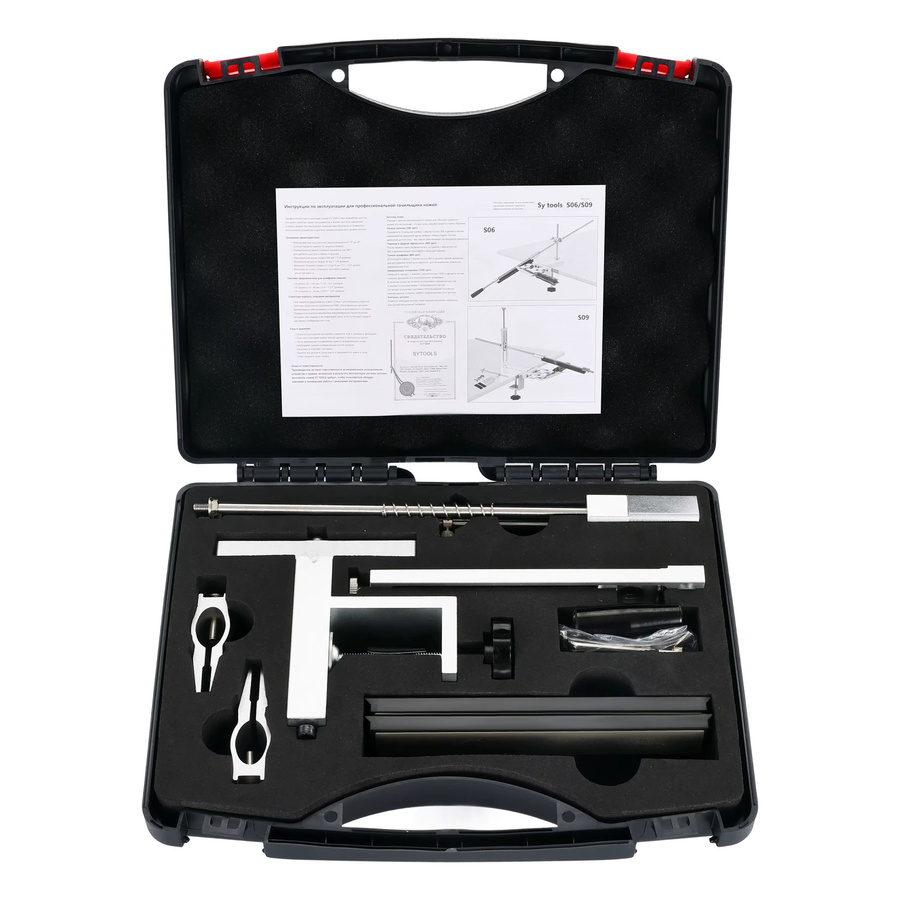 Sy tools Professioneller Winkelmesser-Afilierer mit 360-Grad-Drehfutterklammern, zwei Winkelverstellungssystemen, 4 Diamantsteinen und PP-Kunststoffaufbewahrungsbox in Silber - Bild 2