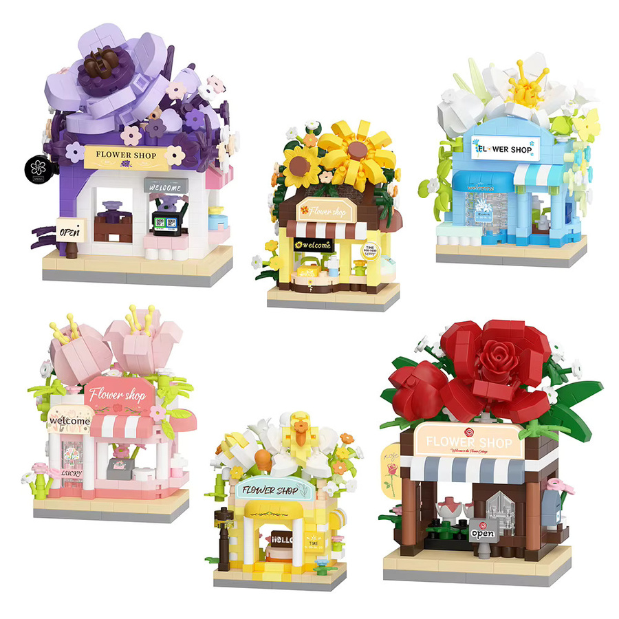 HUIQIBAO Blumenladenmodell, Micro Baustein, Street View Shop Modell - Bild 2