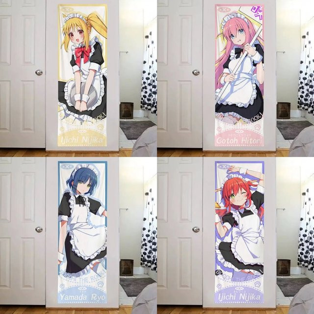 Bocchi the Rock Anime Wandbehang mit Kawaii Maid Motiv, Mehrfarbig, B: 40 cm, H: 150 cm - Bild 1