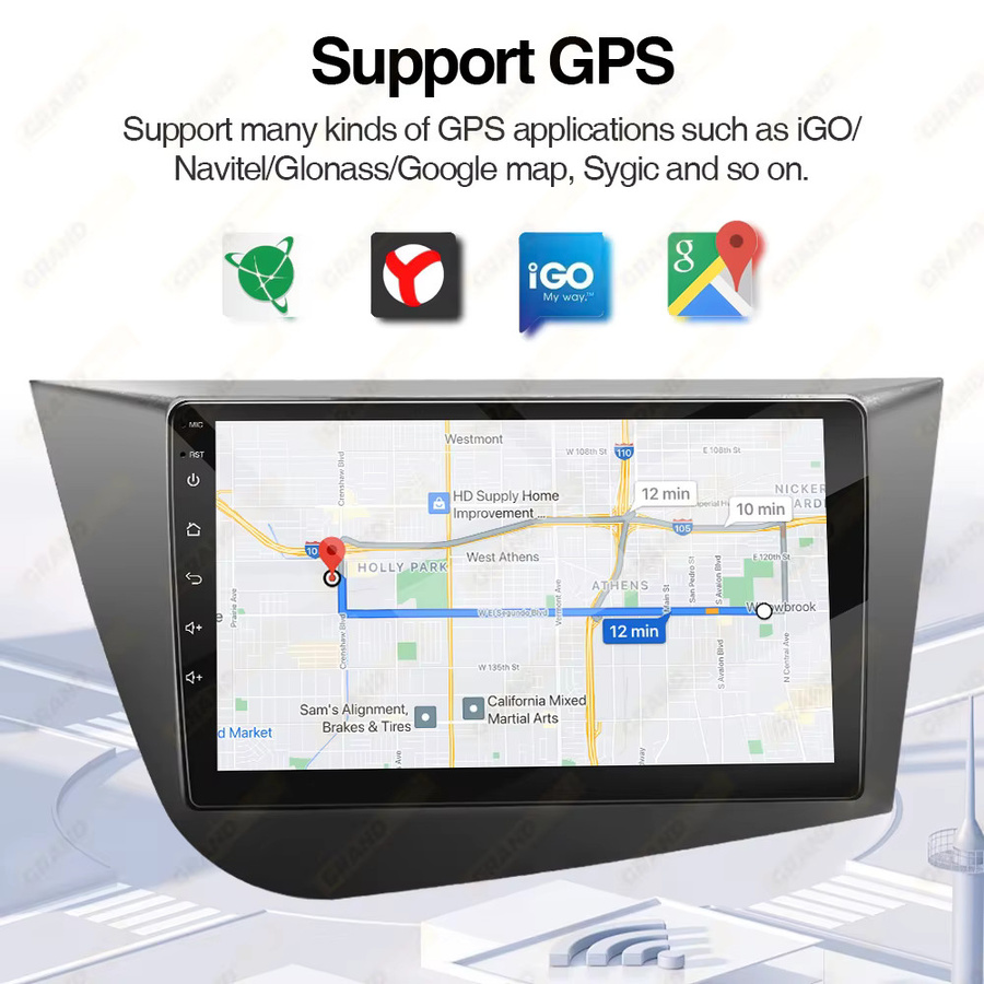 Grandnavi Android 14 Auto Radio für Seat Leon 2 MK2 2005-2012, 9 Zoll 2Din Stereo Kopf Einheit mit Wireless Carplay, Android Auto, GPS und WIFI in Schwarz - Bild 5