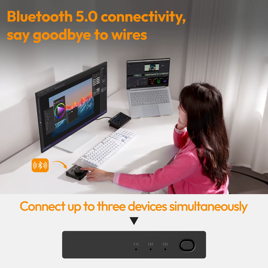 Ulanzi D100H Kreativer Controller für Videobearbeitung in Schwarz mit Bluetooth-Unterstützung - Bild 4