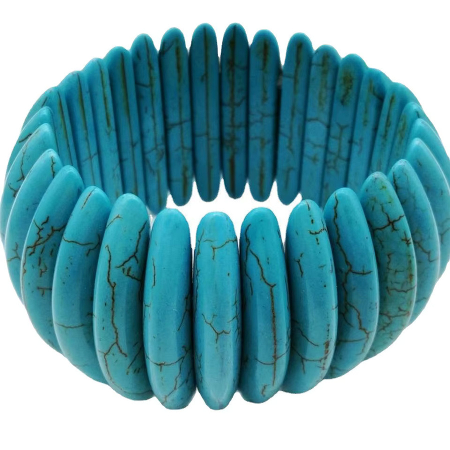 HUAN ER LIN Perlenarmband, Synthetisches Türkis, Unisex - Bild 5