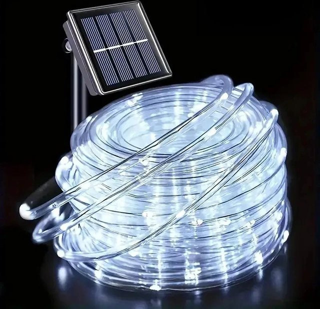 LIUXING Solar-LED-Lichterkette Wasserdichte Outdoor-Schlauch-Lichterkette für Garten und Dekoration, Farbe: Cool White, 50 LEDs, Länge: 7 m - Bild 1