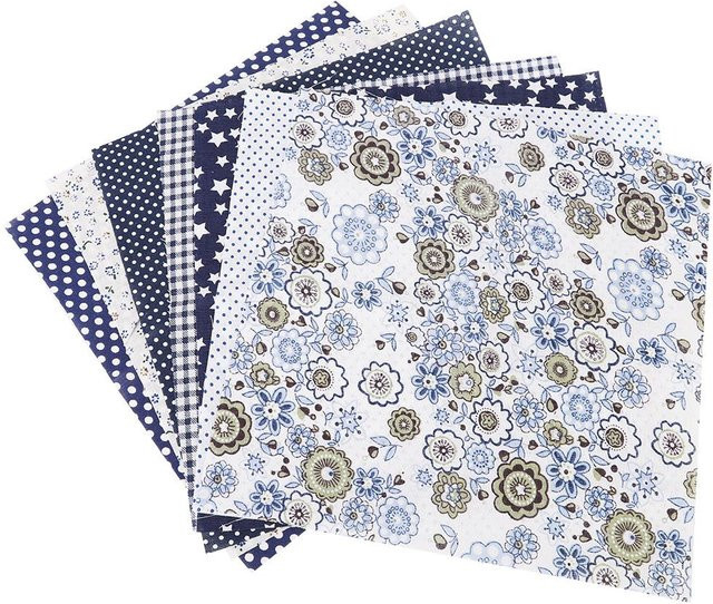 7er-Set Batiken-Stoff aus 100 Prozent Baumwolle für DIY-Handwerk in Multicolour, B x H: 50 x 50 cm - Bild 1