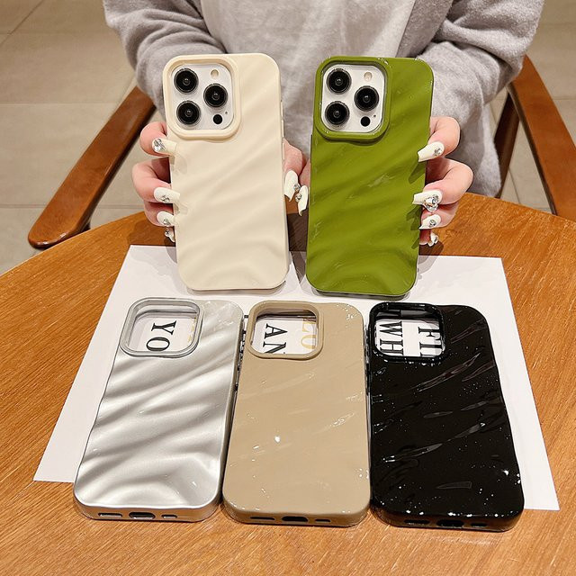 Fashion Ripple Silikon Handyhülle für iPhone in Silver, stoßfeste weiche Schutzhülle - Bild 1