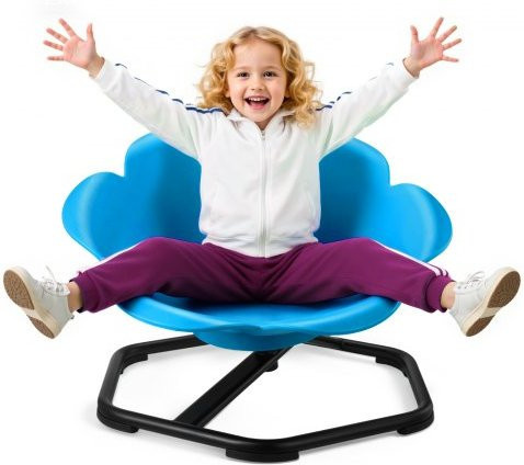 VEVOR Kinderdrehstuhl sensorischer Drehstuhl zylinderförmig in Blau mit rutschfester Metallbasis zur Förderung von Koordination und Gleichgewicht - Bild 1