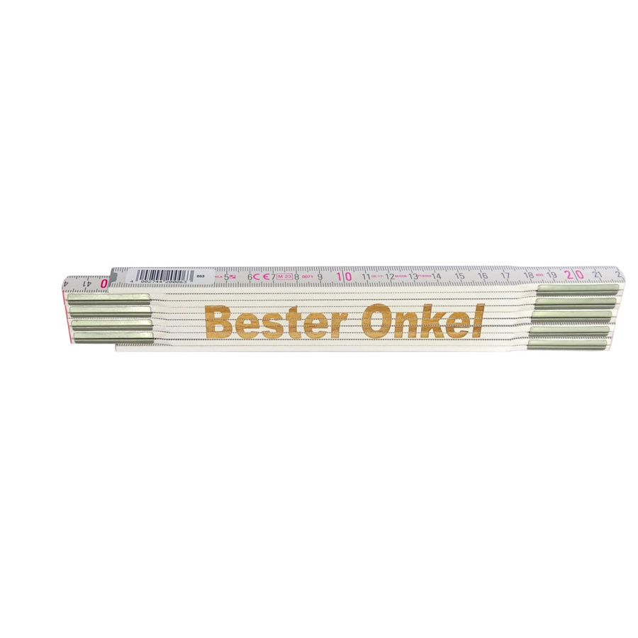 Stabila Zollstock aus Holz mit Lasergravur Bester Onkel, weiß, Länge: 2 m - Bild 2