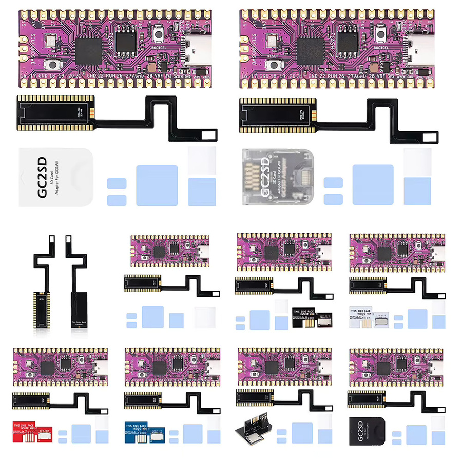 8-teiliges Raspberry Pi Pico Kit für Nintendo Gamecube mit NGC Picoboot Modchip, FPC Flex-Kabel, SD2SP2 Adapter und GC2SD Kartenleser - Bild 6