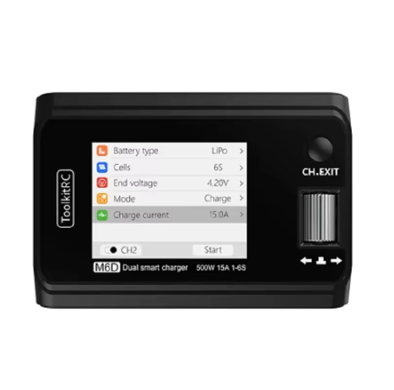 ToolkitRC M6D Smart Charger Discharger Dual-Channel Mini Ladegerät mit Netzteil für 1-6S Lipo-Akku in Schwarz - Bild 5