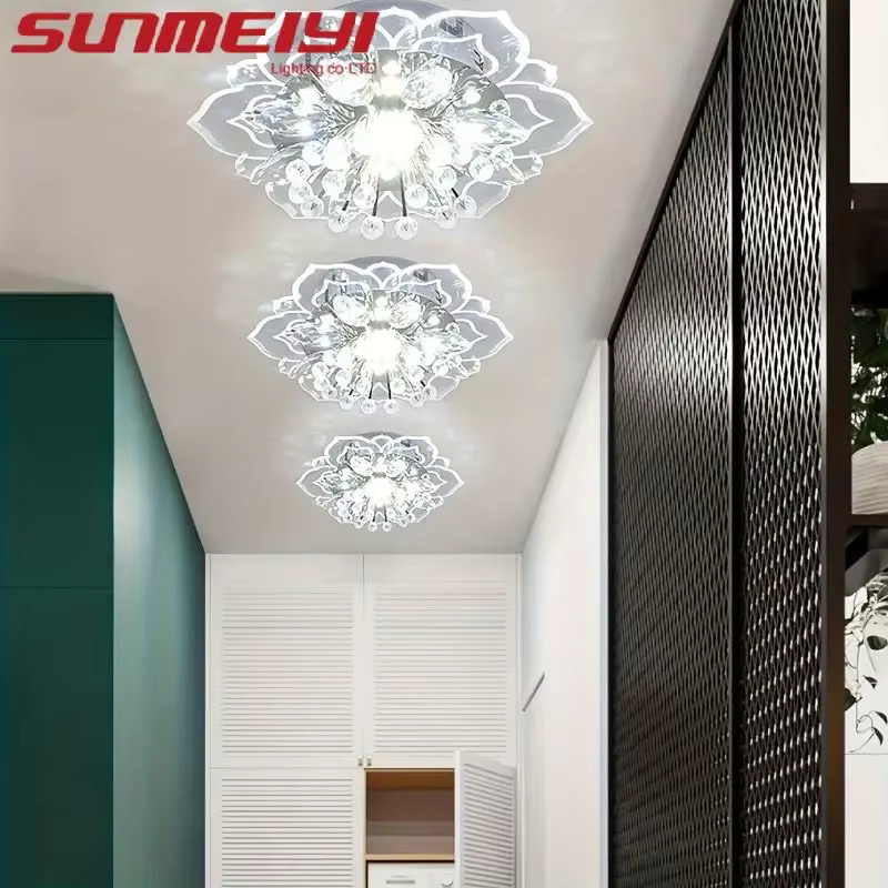 TRAZOS LED-Kristall-Deckenleuchte in moderner Blumenform, transparent, Durchmesser: 20 cm - Bild 3