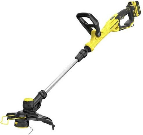 STANLEY V20 Akku-Rasentrimmer mit Teleskopstange, Nylonline, Akku und Ladegerät
