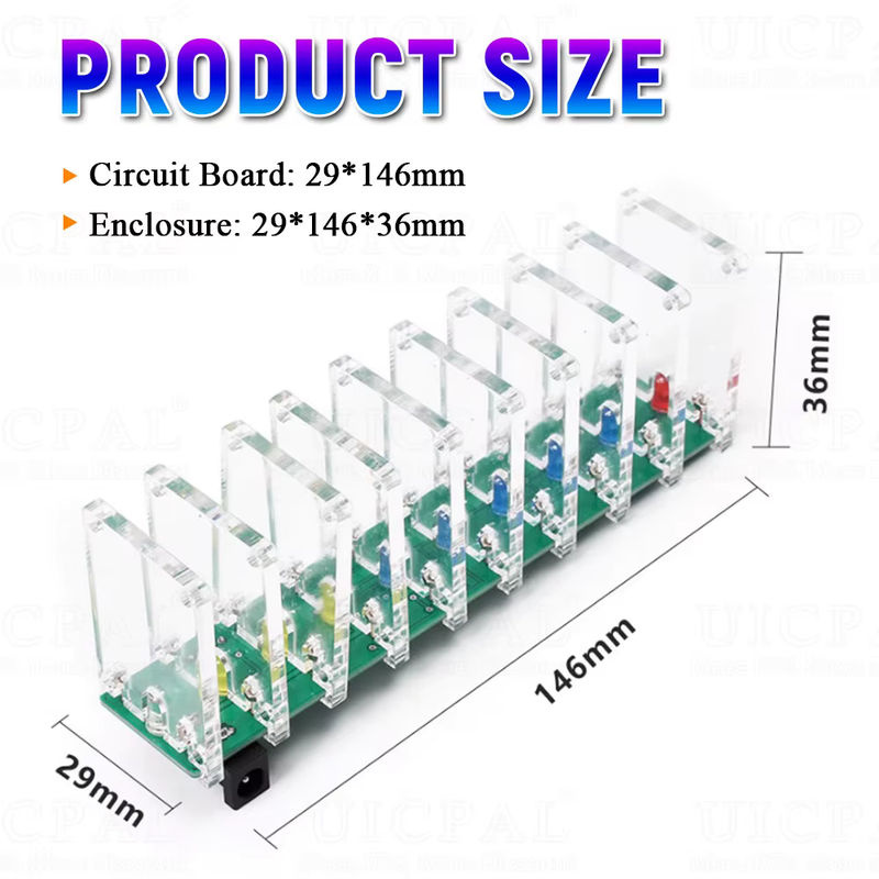 UICPAL DIY LED Musik Spektrum Audio Display Kit mit Kristallspalte und LM358 LM339 Chips, mehrfarbig - Bild 2