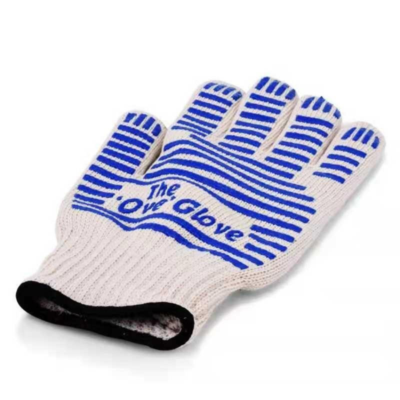 Doppellagige Baumwoll-Grillhandschuhe von Household supplies MH mit Silikonbeschichtung, flammhemmend und wärmedämmend für Ofen, Mikrowelle und Camping - Bild 2