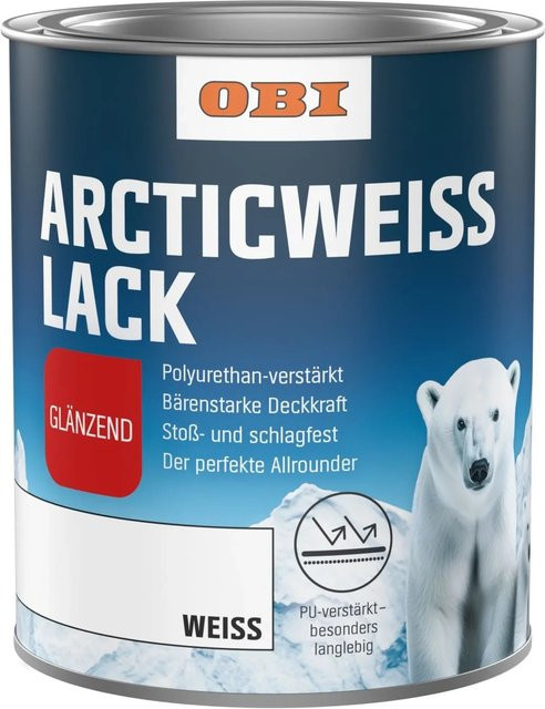 OBI Arctic Weißlack glänzend, wasserbasiert, 375 ml - Bild 1