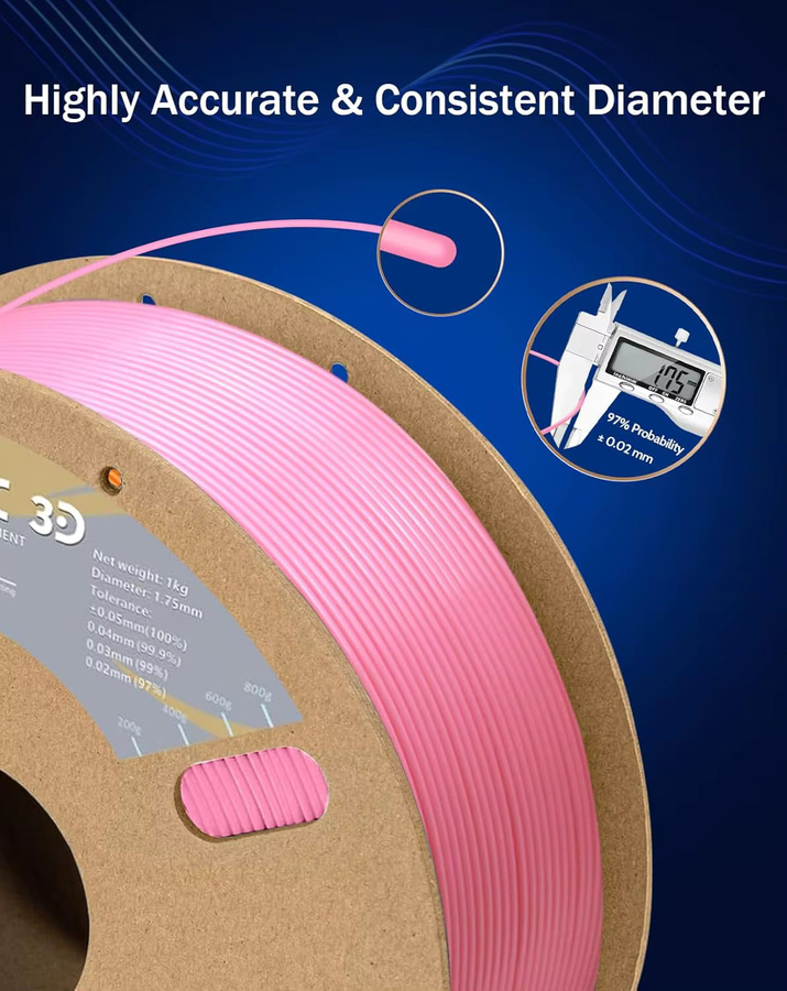 MANLANG TPU Filament Rosa und Weiß, 1,75 mm, 95A Flexibel, 250 g - Bild 2