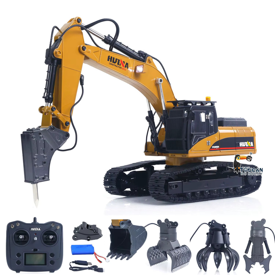 HUINA 580 Metallbaggermodell, technisches Fahrzeug, 1:14, mit Licht und Ton - Bild 4