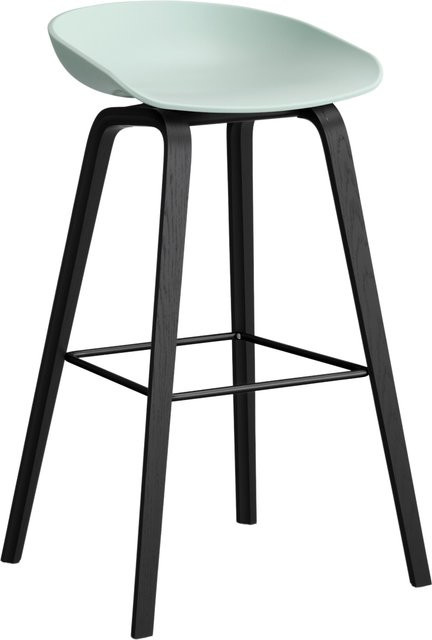 HAY About A Stool AAS 32 Hocker in Grün mit Eichenholz oder Walnussholz und Polypropylen - Bild 1
