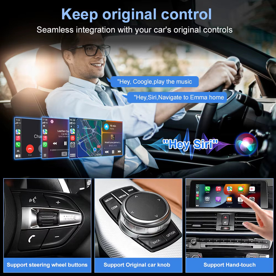 REEIIO Wireless CarPlay und Android Auto Decoder Box mit Bluetooth und Mirror Link für BMW NBT EVO Systeme (F48, F88, F15, F85, F16) - Bild 3