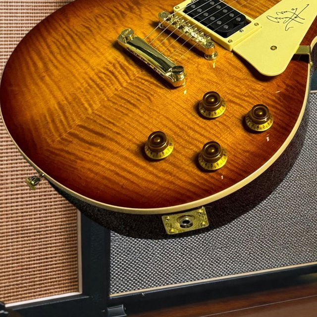 OUCEY Gary Moore Signature LPQ E-Gitarre mit Tiger Flame Maple Decke in Iced Tea Burst und Goldfarbener Hardware - Bild 1