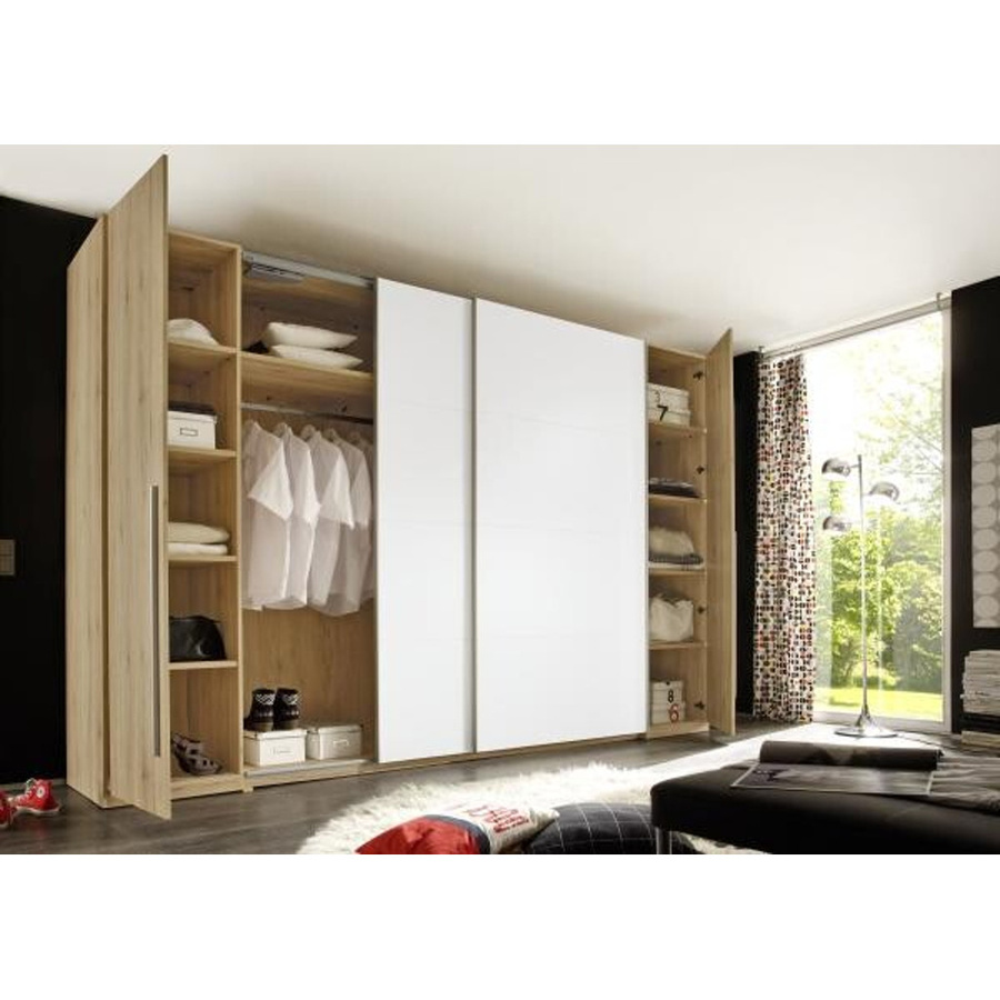 Schwebetürenschrank Match von Poco in Eiche San-Remo Nachbildung und Weiß, B/H/T: 316 x 225 x 61 cm - Bild 2