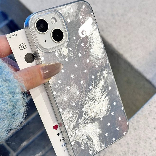 Transparente TPU-Schutzhülle mit Polka-Dot-Sternen für Apple iPhone Modelle - Bild 1