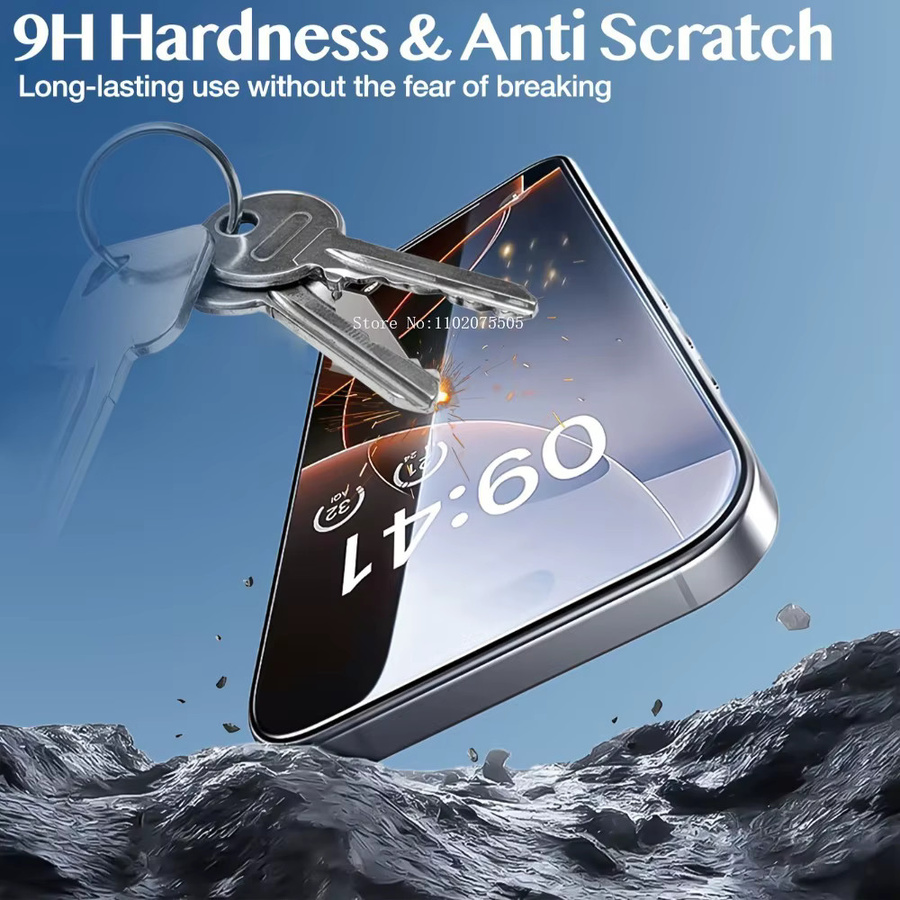 HKYC 2er-Set HD gehärtetes Glas für iPhone 17, 17 Pro Max, 16E, 16 Plus, 15, 14 Pro Max, 11, 12 Pro Max, 13 Mini mit Auto-Ausrichtungsset, transparent - Bild 4