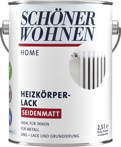 Schöner Wohnen Heizkörperlack Weiß Seidenmatt Wasserbasiert - Bild 1