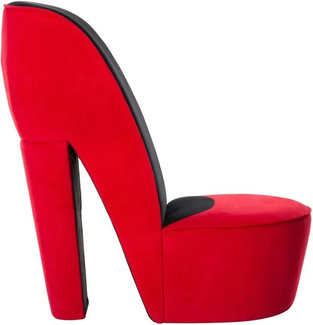 vidaXL Sessel in Stöckelschuh-Form aus Samt in Rot und Schwarz - Bild 1