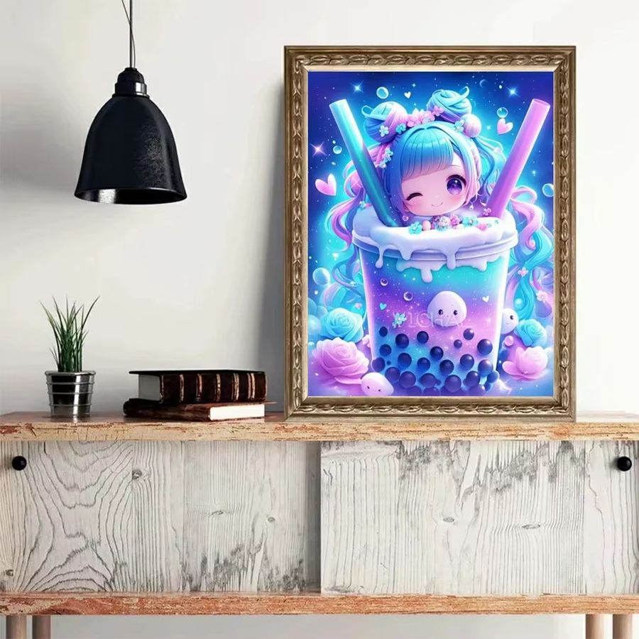 Potdemiel Diamant-Malerei DIY-Kreuzstich-Set mit bunten Getränken in Multicolor, Breite: 30,0 cm - Bild 2