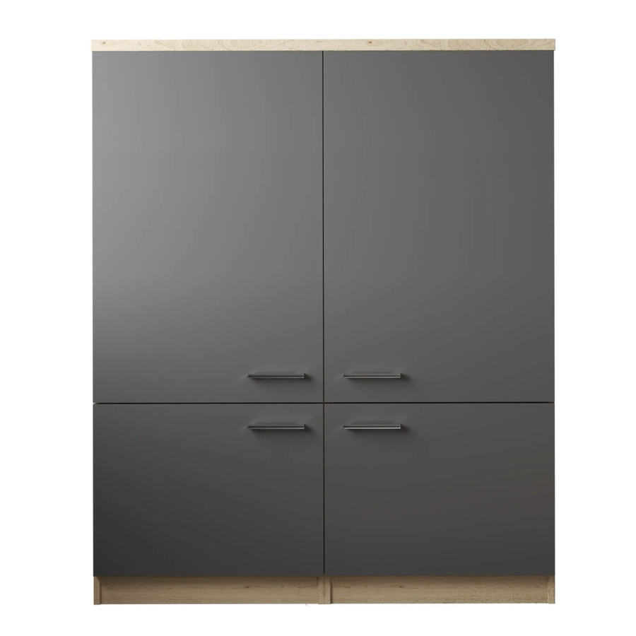 Respekta Küchenmöbel-Set Merle Modern in Grau mit Soft-Close-Türen, B/H/T: 120 x 145 x 60 cm - Bild 2