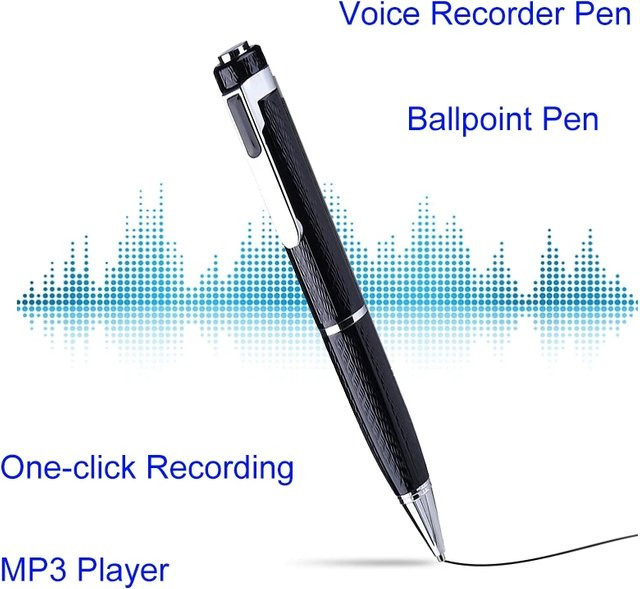 KIDKD Tragbarer digitaler Diktierstift als Mini USB MP3-Player mit 32GB Speicher in Schwarz - Bild 1