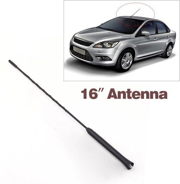 VehicleKit AM/FM Dachantenne als einschraubbare Peitschenmast-Autoantenne in Schwarz, 16 Zoll - Bild 1