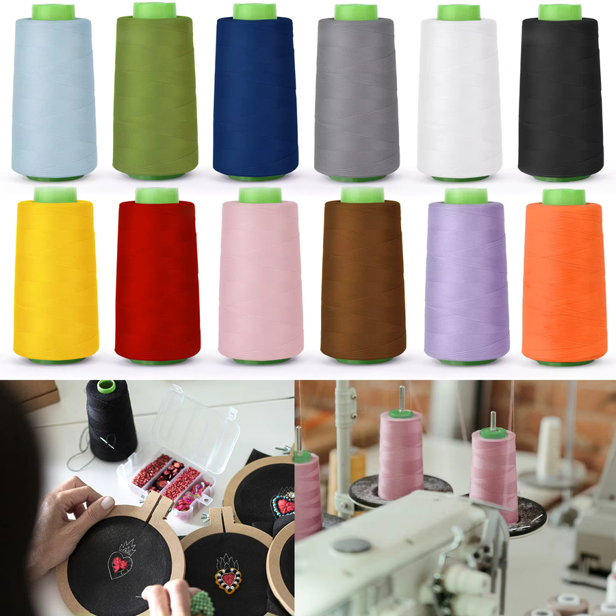 Hochelastisches Nylon-Nähgarn 100D/2 in Mehrfarben, 3000 Yards elastischer Faden für Kantennaht und Näharbeiten - Bild 2