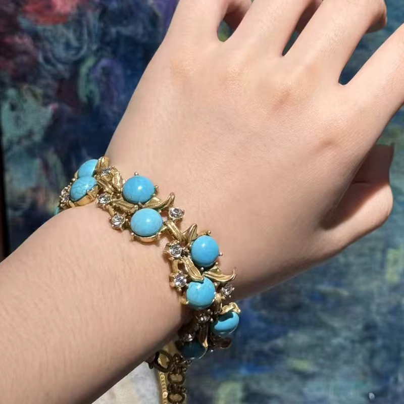 STALAIT Armband, Türkis, Blau, 18 Karat vergoldet, Damen - Bild 2
