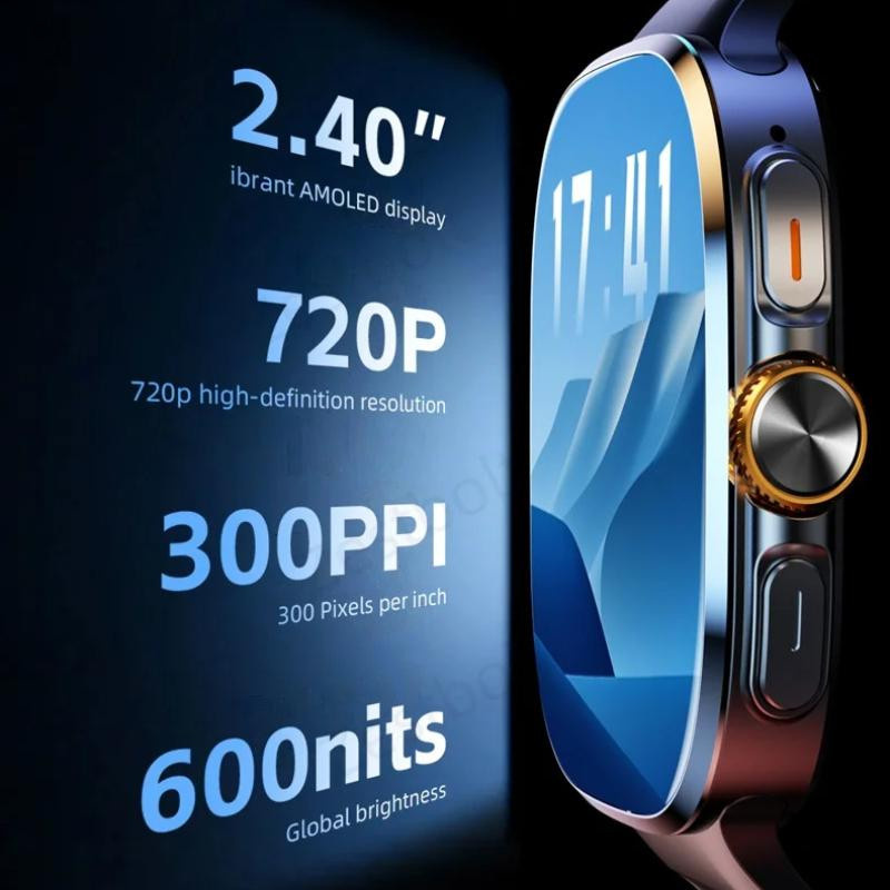 M99 5G Smartwatch mit 2,4 Zoll Amoled Display, Android, Drehkamera, SIM-Kartenslot und WLAN, Schwarz - Bild 3